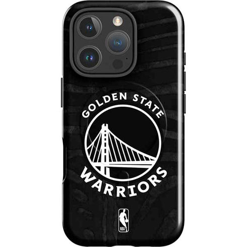 NBA Golden State Warriors Black Animal Print iPhone 16 Pro Max Magsafe Impact Case